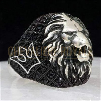 Chevalière homme argent  tête de lion avec beaucoup de caractère