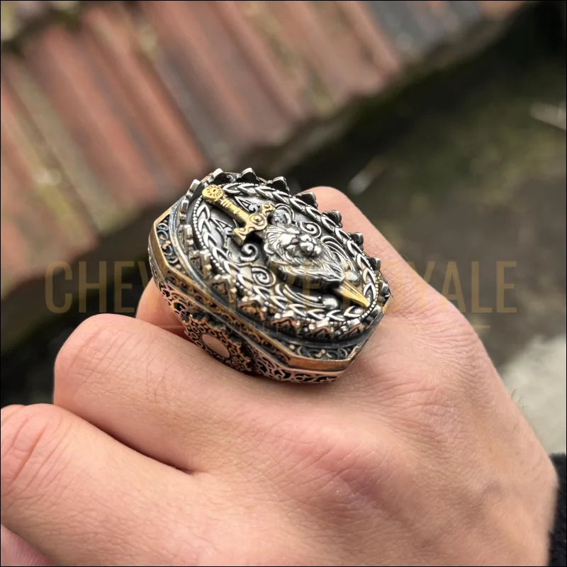  Chevalière Tête de Lion en Argent – Grosse Bague Léon-Chevaliere-Royale-411