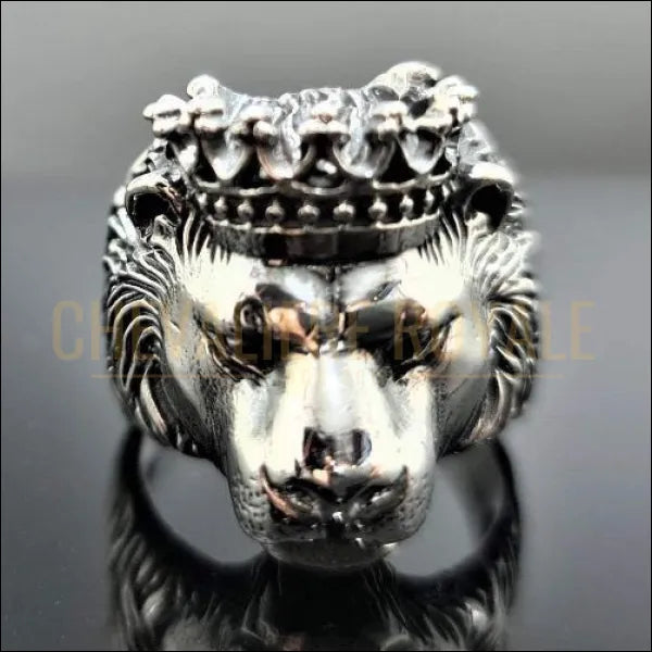 bague-chevaliere-tete-de-lion-homme-couronne-argent-masssif.