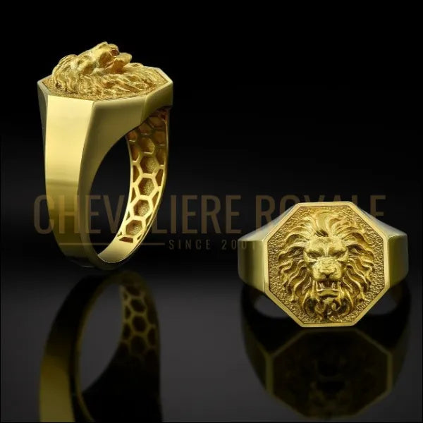 bague chevaliere en or jaune 18 carats pour hommes 