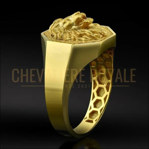 bague chevaliere pour les hommes en or jaune 18 carats 