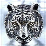 Chevalière tête de lion homme acier couleur silver gold black