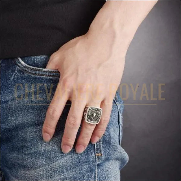Chevalière tête de lion pour hommes en argentune touche masculine impressionnante