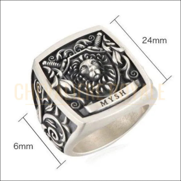 Chevalière tête de lion une touche masculine impressionnante 24 mm