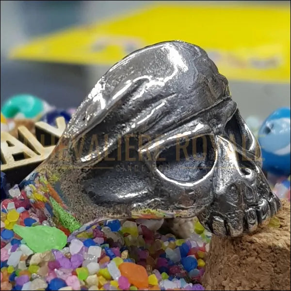 Chevalière Tête de Mort Johnny Deep - Bandana Skull Ring en Argent-546