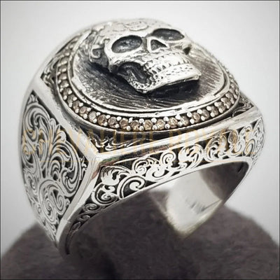 Chevalière-Tête-de-Mort-Memento-Mori -Argent-Chevaliere Royale-