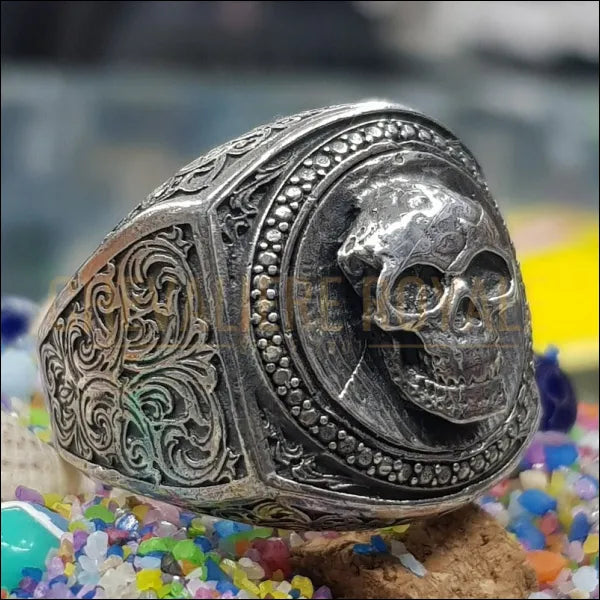 Chevalière-Tête-de-Mort-Memento-Mori -Argent-Chevaliere Royale-978