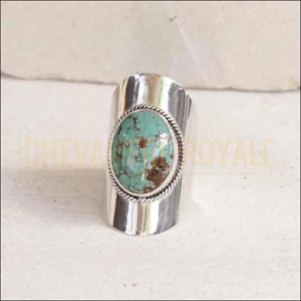 Chevaliere royale turquoise de protection en acier pour femme