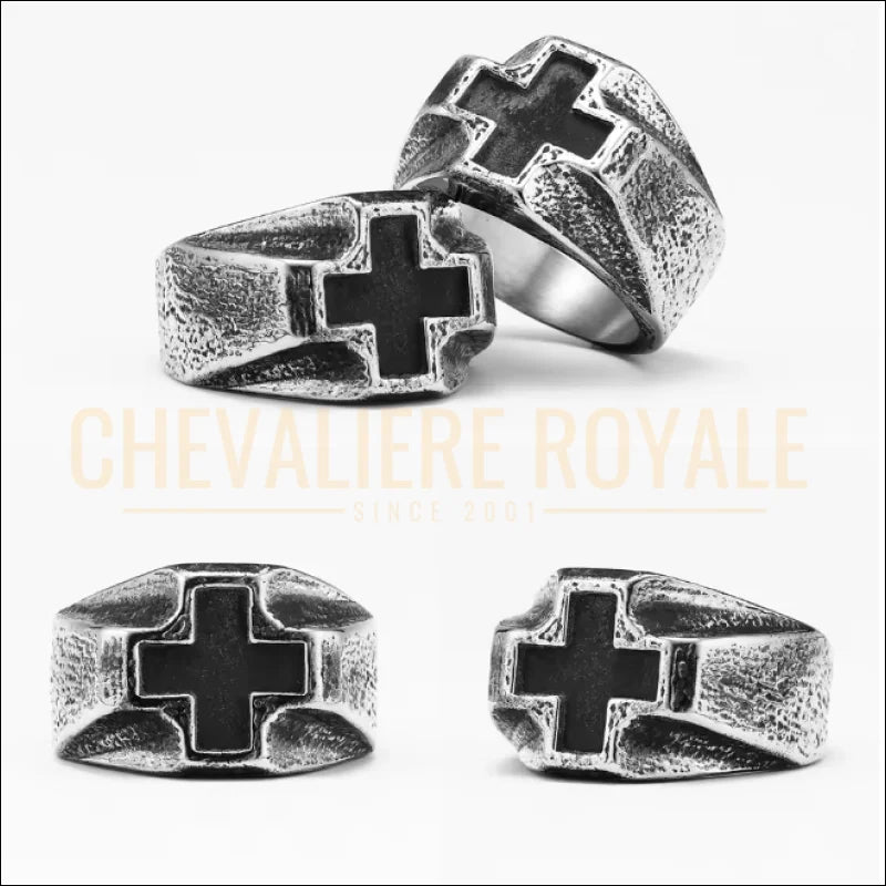 Croix de jérusalem en vedette: chevalière acier - 7