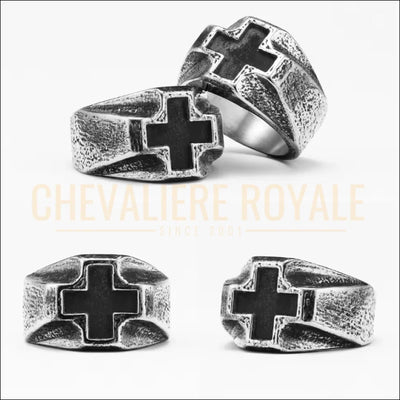 Croix de jérusalem en vedette: chevalière acier - 7
