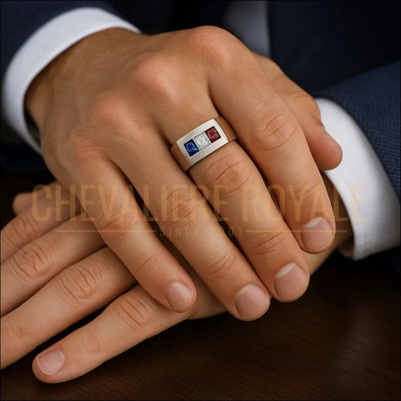 bague-homme-chevaliere-drapeau-francaise-avec-pierre-chevaliere-royale