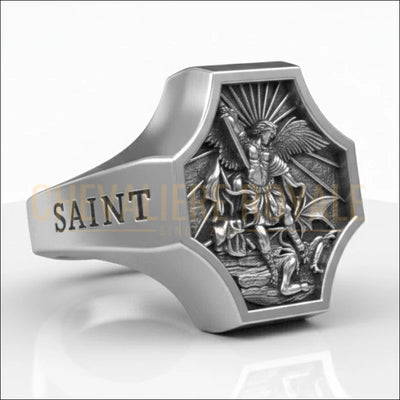 Bague-pour-hommes-Archangel-Michael-Saint-Chevaliere-Royale