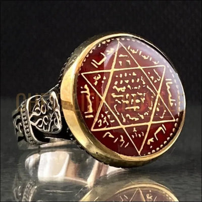 Explorez l'Élégance Divine : Bague Argent Étoile de Salomon-Chevaliere Royale - 
