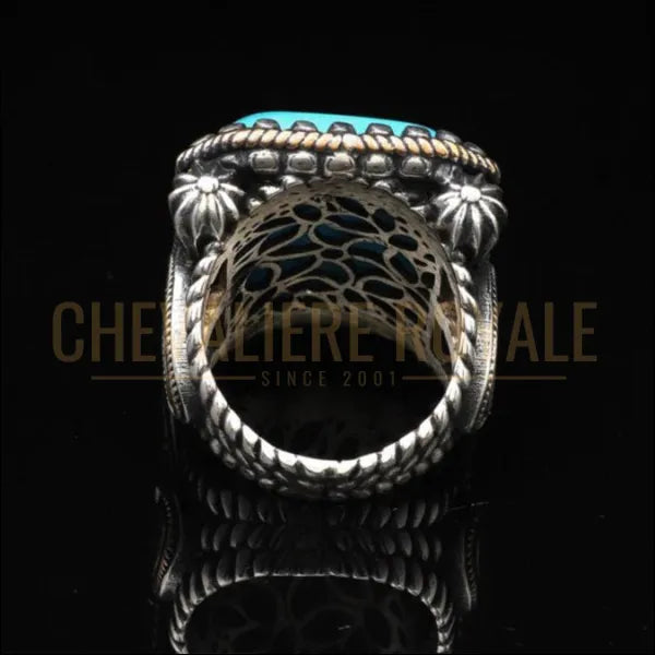 Grosse Chevalière Pierre Turquoise Naturelle – Chevaliere Royale-4477