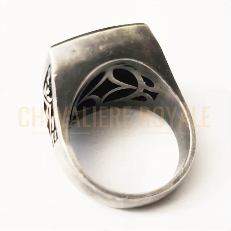 Grosse Chevalière pour Homme en Argent – Pièce Unique d’Occasion (20 g)-chevaleire-royale-13