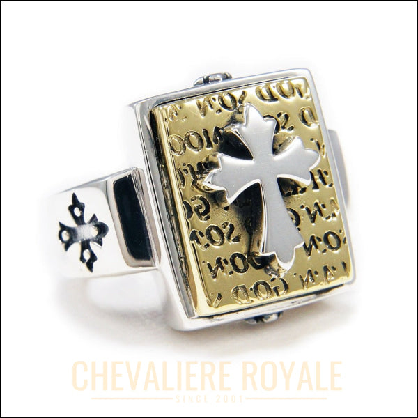 Style Robuste : La Bague Croix en Argent Massif-Chevaliere Royale -