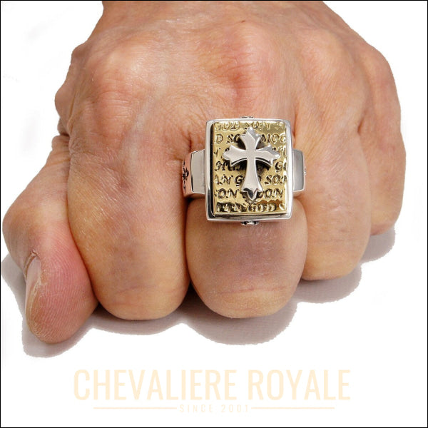 Style Robuste : La Bague Croix en Argent Massif-Chevaliere Royale -45