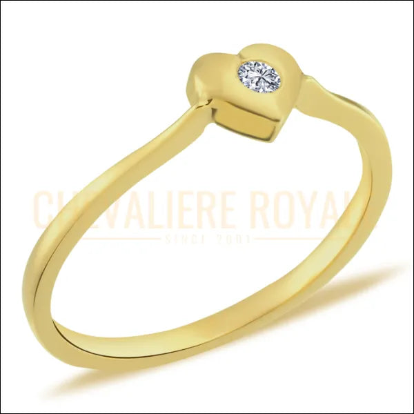 La Promesse Étincelante : Bague Cœur  Diamant Couleur G 0,05 carat-chevaliere-royale-