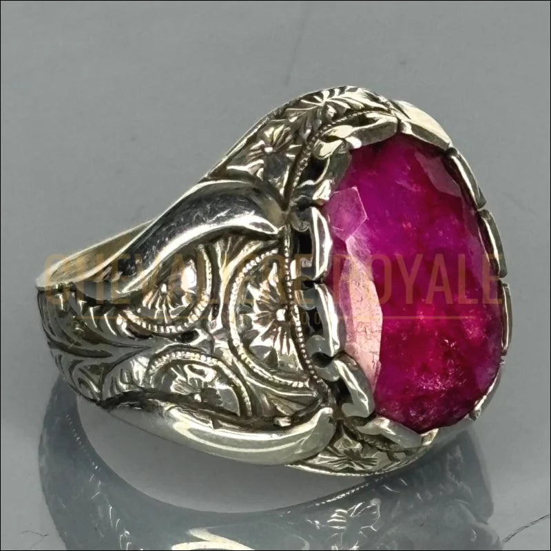 chevaliere-homme--argent-massif-pierre-rubis-chevaliere-royale