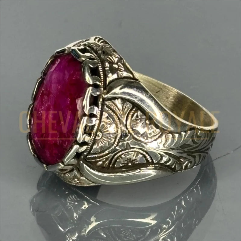 chevaliere-homme--argent-massif-pierre-rubis-chevaliere-royale