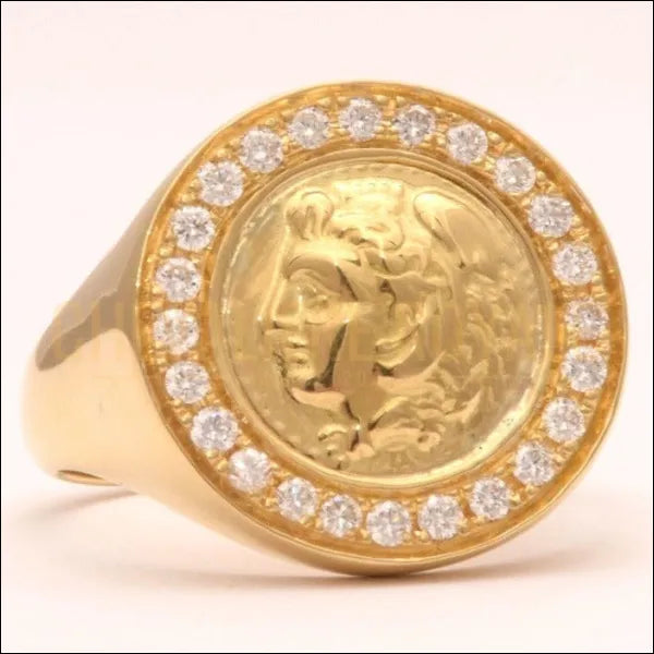 L'Héritage Grec d'Alexandre le Grand : Bague Chevalière en Or Massif-Chevaliere Royale  - 471