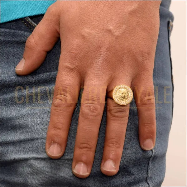 L'Héritage Grec d'Alexandre le Grand : Bague Chevalière en Or Massif-Chevaliere Royale  - 17