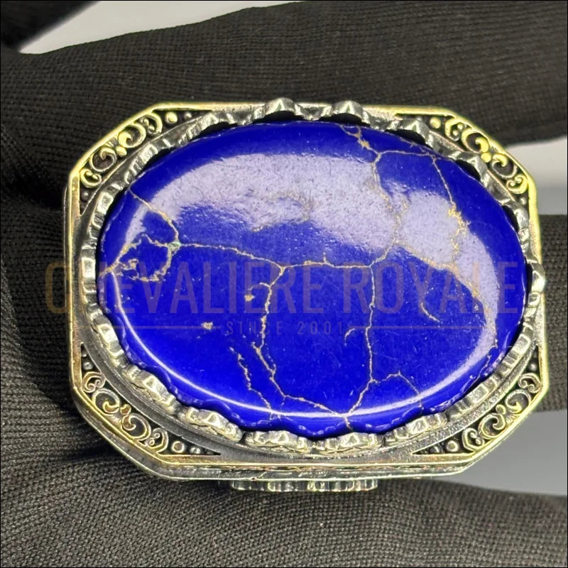  Grosse-Chevalière-Lapis-Lazuli-(60g)-Chevaliere-Royale