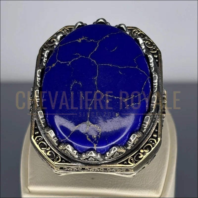  Grosse-Chevalière-Hommes-Lapis-Lazuli-(60g)-Chevaliere-Royale-