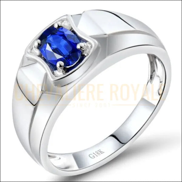 Chevalière de Luxe Or 18K Saphir : Beauté authentiqu…