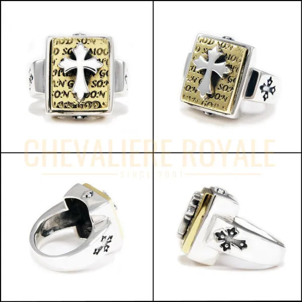 Style Robuste : La Bague Croix en Argent Massif-Chevaliere Royale -57