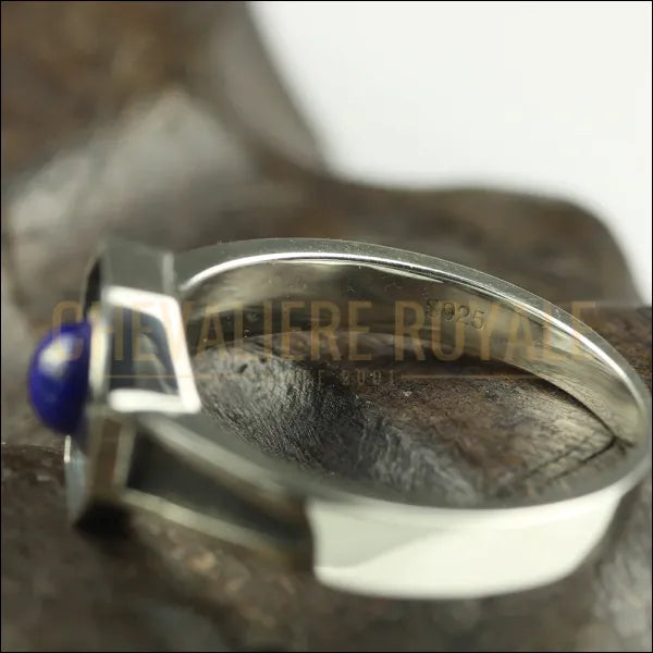 Style Unique: Bague Chevalière Lapis 5x5mm-Chevaliere ROyale - 84