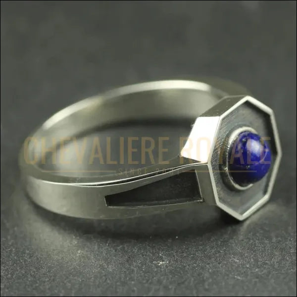 Style Unique: Bague Chevalière Lapis 5x5mm-Chevaliere ROyale - 