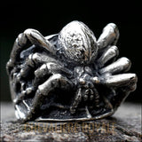 Chevalière en acier en forme de spider 3D - Gothique