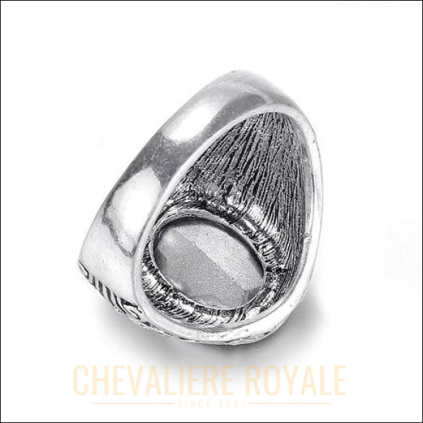 Chevalier royale  femmes acier avec pierre de verre ovale de 20 mm