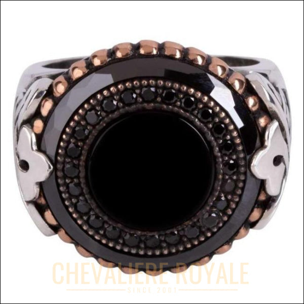 bague artisanale chevaliere homme onyx 