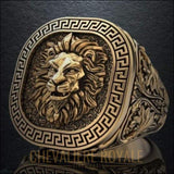 Chevalière homme tête de lion avec deux finitions (argent ou or)