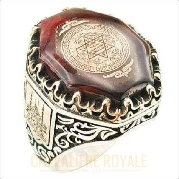 Chevalière hommes argent artisanal le sceau de la paix (EY1246) - Chevalière Royale 