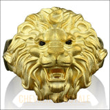 Chevalière lion en or jaune sculpté à la main 18 carats