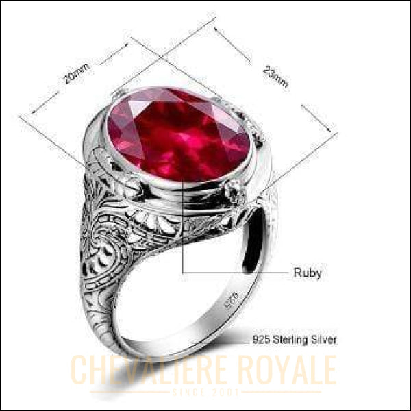 Chevalière pour femme en argent pierre rubis rouge bien raffinée 925 bijou bague