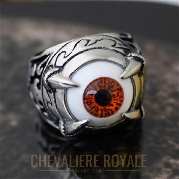 Chevaliere Royale - bague pour homme en acier en forme d'œil de dragon bijou