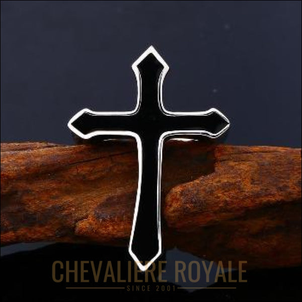Chevaliere Royale - bague  homme en acier style religieuse symbole de la croix pas cher