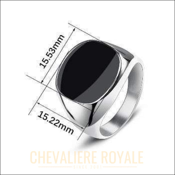 Chevalière Royale - Bague pour homme la face simple et lisse de l'acier inoxydable  15.22 mm