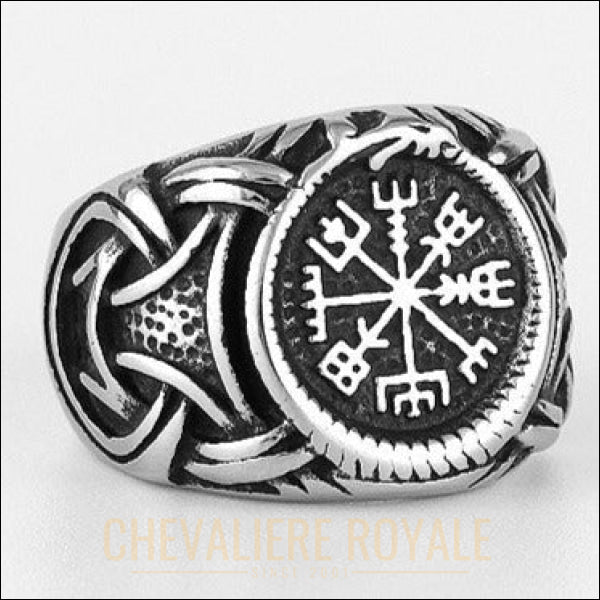 Chevalière viking mythologie symbole nœud celtique acier inoxydable