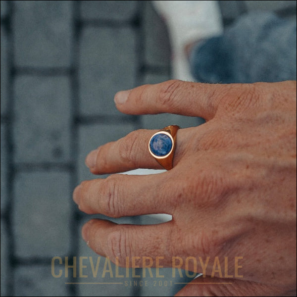 Chevalière Homme Pierre Lapis Bleue - Éclat et Raffinement - Chevaliere Royale - 152023