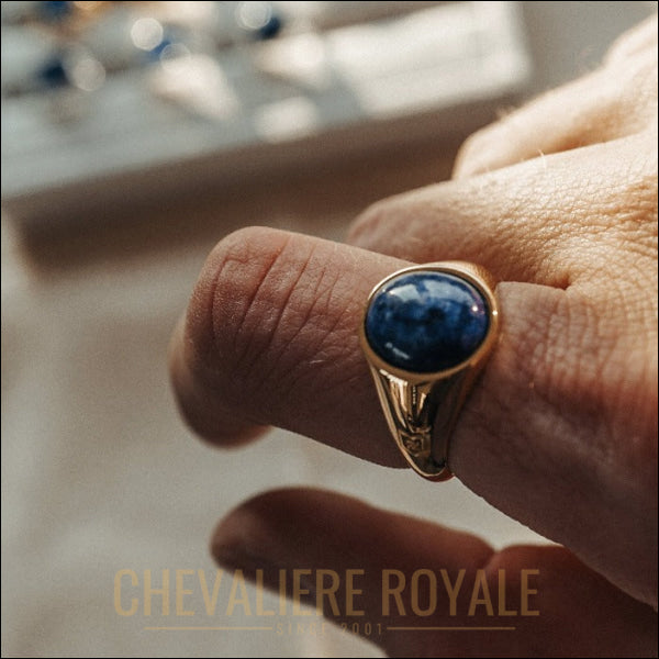 Chevalière Homme Pierre Lapis Bleue - Éclat et Raffinement - Chevaliere Royale - 854