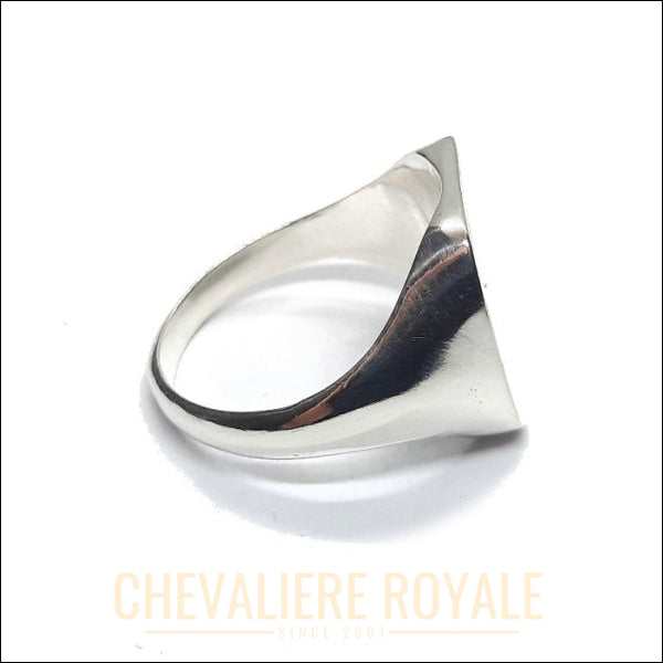Style Carré Raffiné : Chevalière Classique en Argent-Chvealiere Royale-75