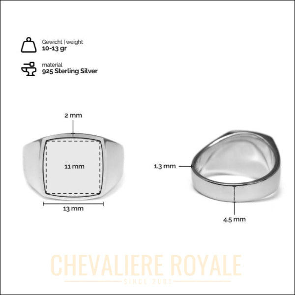 Chevalière Argent Massif avec Turquoise - Sagesse et Caractère Réunis - Chevaliere Royale - 854