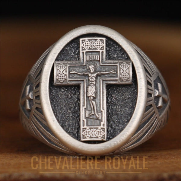 Chevalière croix de Jésus argent : un bijou spirituel unique-Chevaliere Royale - 2