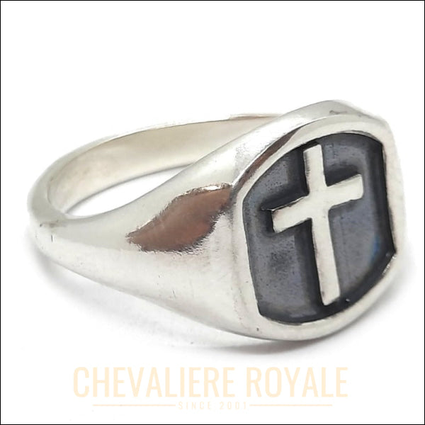 Bague Chevalière Unique :  Symbole Chrétien Spirituel-Chevaliere Royale - 