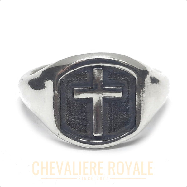 Bague Chevalière Unique :  Symbole Chrétien Spirituel-Chevaliere Royale - 7